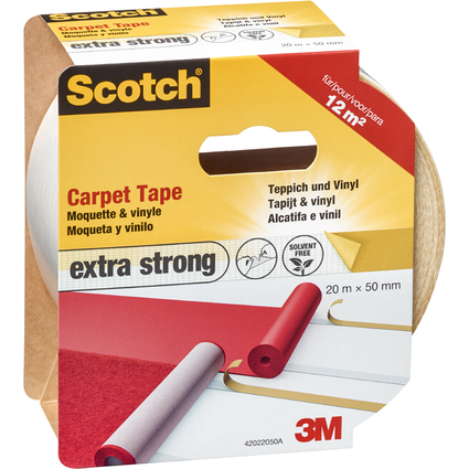 Scotch Teppichklebeband extra stark, 50 mm x 20 m, wei