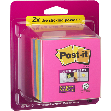 Post-it Haftnotiz-Wrfel Super Sticky Notes, 76 x 76 mm