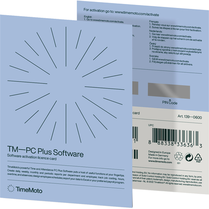 TimeMoto TM-PC Plus Software fr Zeiterfassungssysteme