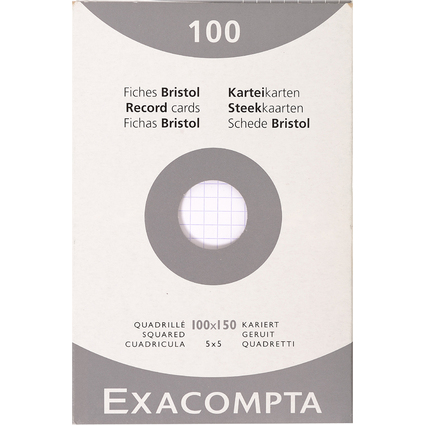EXACOMPTA Karteikarten, 100 x 150 mm, kariert, wei
