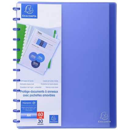 EXACOMPTA Sichtbuch DIN A4, 30 Hllen, blau-transluzent