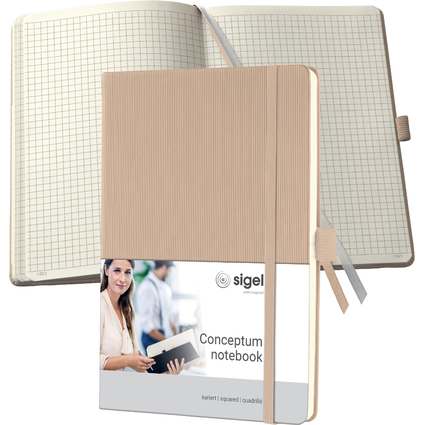 sigel Notizbuch Conceptum, DIN A5, kariert, beige