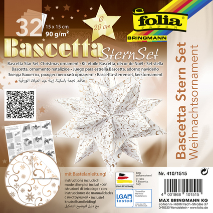 folia Faltbltter Bascetta-Stern "Ornament 1", 150 x 150 mm