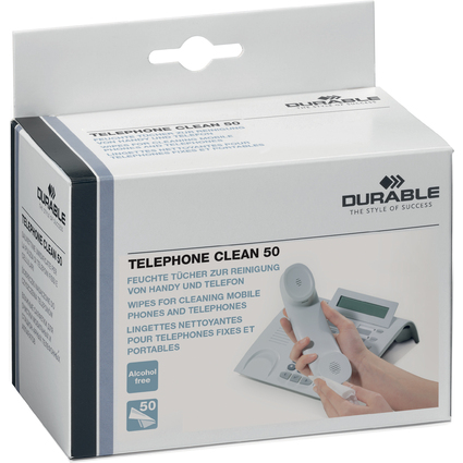 DURABLE Telefon-Reinigungstcher TELEPHONE CLEAN, 50 Stck