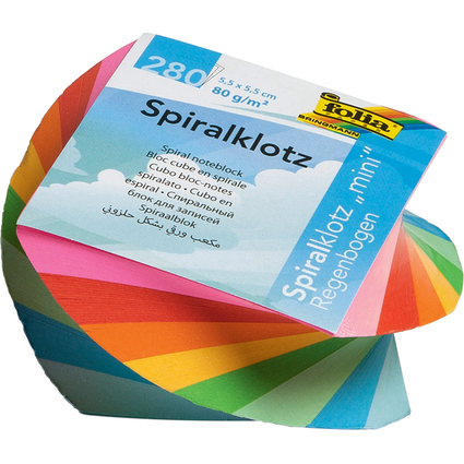 folia Spiral Zettelklotz MINI, 55 x 55 mm, farbig sortiert