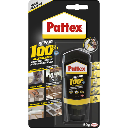 Pattex Alleskleber 100% Repair, 50 g Tube, auf Blisterkarte