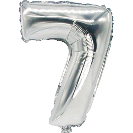 PAPSTAR Folienballon "Zahlen", Ziffer: 7, silber