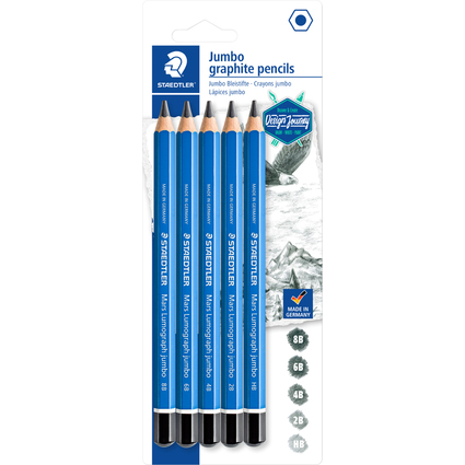 STAEDTLER Bleistift Mars Lumograph jumbo, 5er Blister