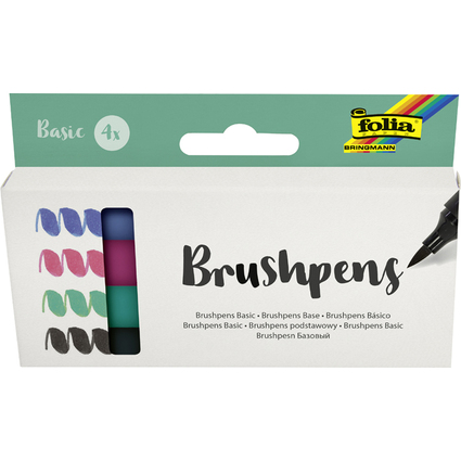 folia Pinselstift Brush Pens "Basic", 4er Set