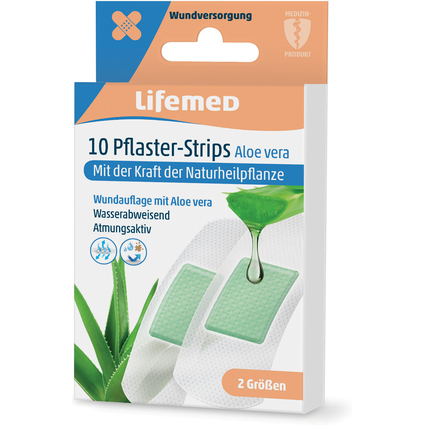 Lifemed Pflaster-Strips "Aloe vera", wei, 10er
