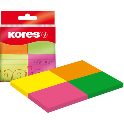 Kores Haftnotizen "Multicolour", 40 x 50 mm, Neonfarben