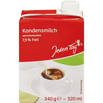 Jeden Tag Kondensmilch, 7,5 % Fett, 340 g = 320 ml