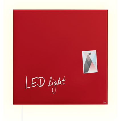 sigel Glas-Magnettafel artverum LED light, rot