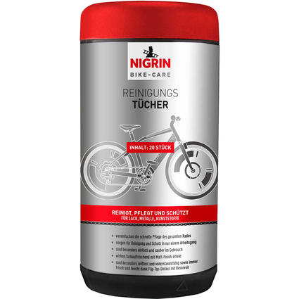 NIGRIN Bike-Care Fahrrad-Reinigungstcher, 20er Spenderbox