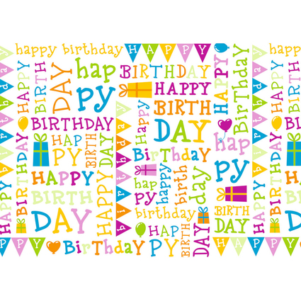 SUSY CARD Geschenkfolie "Birthday", 30 my, auf Rolle