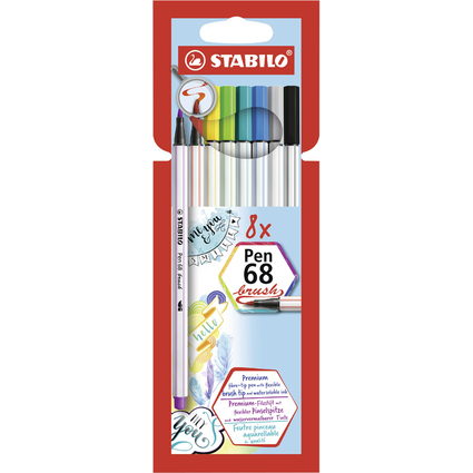 STABILO Pinselstift Pen 68 brush, 8er Kartonetui