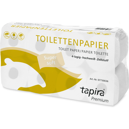 Tapira Toilettenpapier Premium, 4-lagig, hochwei