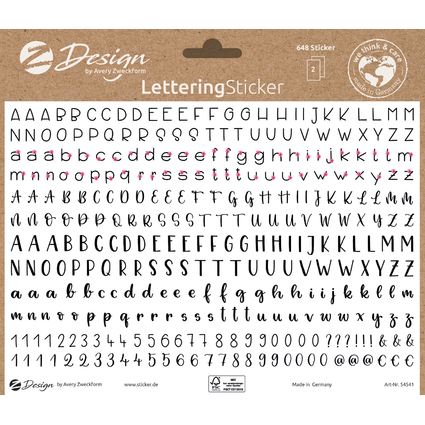 AVERY Zweckform ZDesign Trend Sticker LETTERING Buchstaben