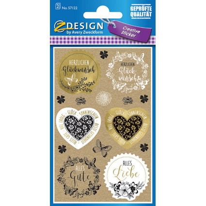 AVERY Zweckform ZDesign CREATIVE Geschenke-Sticker "GLCK"