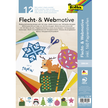 folia Flecht- & Webmotive Set "XMAS", DIN A4, 12 Blatt