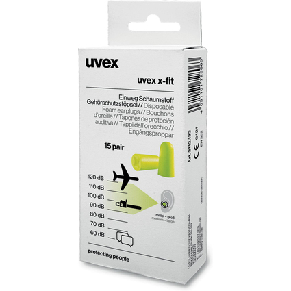uvex Einweg-Gehrschutzstpsel x-fit, lime