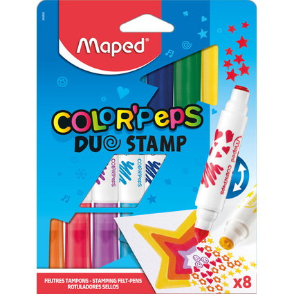 Maped Stempel-Fasermaler COLOR'PEPS DUO STAMP, 8er Etui