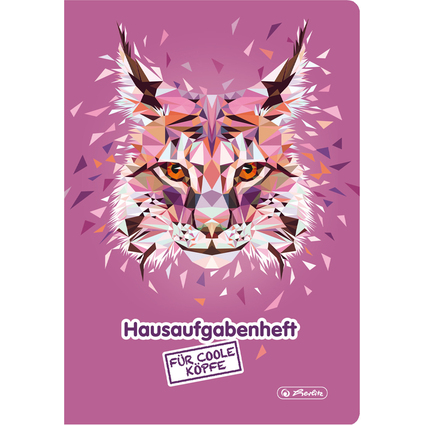 herlitz Hausaufgabenheft Wild Animals Luchs, A5, 48 Blatt