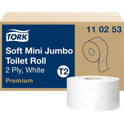 TORK Minirollen-Toilettenpapier Jumbo, 2-lagig, wei, 170 m