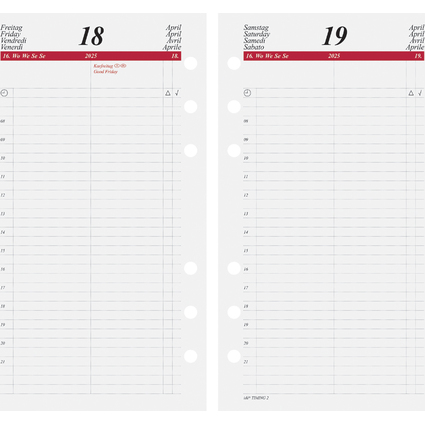 rido id Kalender-Einlage "Tageskalendarium" 2025