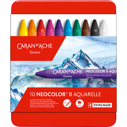 CARAN D'ACHE Aquarell-Wachsmalstift NEOCOLOR II, 10er Etui