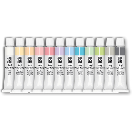 Marabu Acrylfarben-Set "PASTELL", 12 x 12 ml