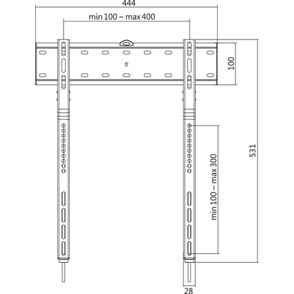 LogiLink TV-Wandhalterung, flach, fr 81,28 - 165,10 cm