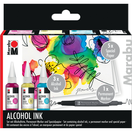 Marabu permanente Tinte Alcohol Ink-Set FLOWERS