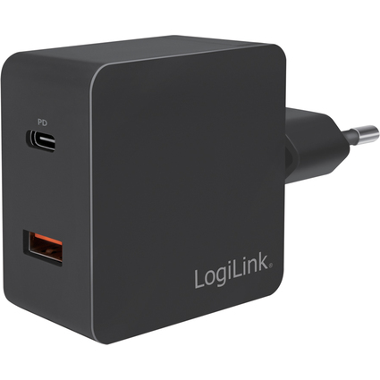 LogiLink USB-Adapterstecker,USB-C PD & 1x USB-A Quick Charge