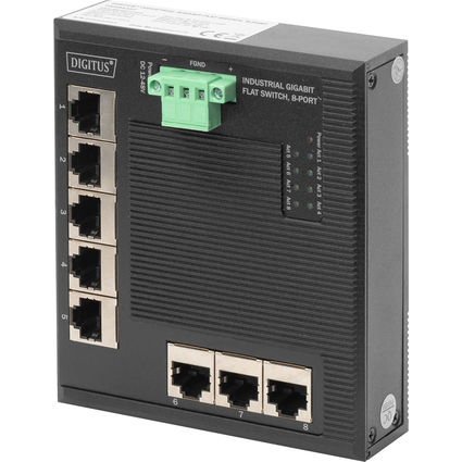 DIGITUS Industrie Gigabit Flat Switch, 8-Port, IP40