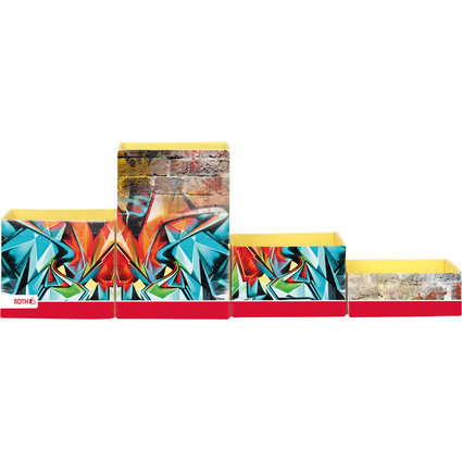 ROTH Multikcher-Set "Graffiti", aus Karton, 4 Fcher