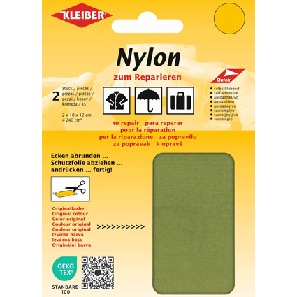 KLEIBER Nylon-Flicken, selbstklebend, blattgrn