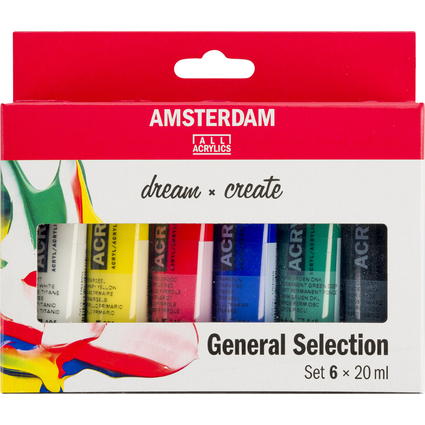 ROYAL TALENS Acrylfarbe AMSTERDAM General Selection, 6x20 ml