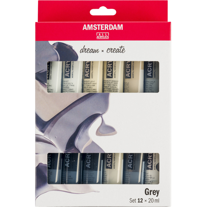 ROYAL TALENS Acrylfarbe AMSTERDAM Greys, 12 x 20 ml