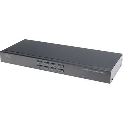 DIGITUS KVM Combo Switch USB / PS/2, 8-fach, schwarz