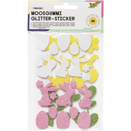 folia Moosgummi Glitter-Sticker "Frhling"