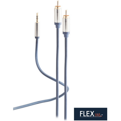 FLEXLINE Audiokabel, 2x Cinchstecker - 3,5 mm Klinkenstecker