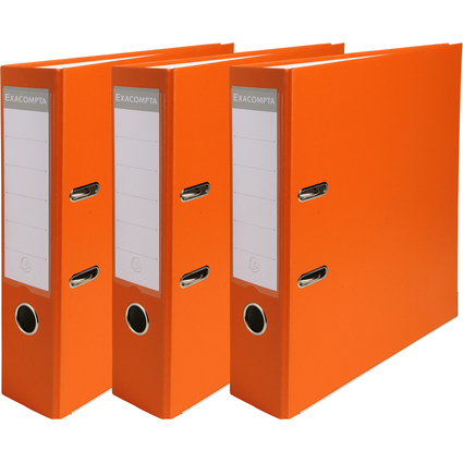EXACOMPTA PP-Ordner Premium, A4, 80 mm, orange, 3er Pack