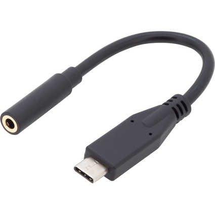 DIGITUS USB Type-C Audio Adapterkabel, 0,2 m, schwarz