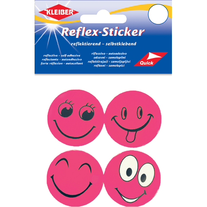 KLEIBER Reflex-Sticker "Happy Face", pink