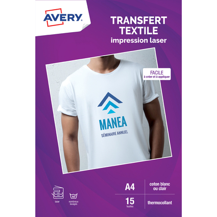 AVERY T-Shirt Transferfolie, DIN A4, wei