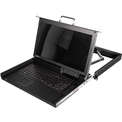 LogiLink 17" LCD KVM Konsole mit KVM Switch, 8 Port, schwarz