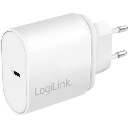 LogiLink USB-Adapterstecker, 1x USB-C PD Port, 20 Watt, wei