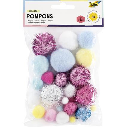 folia Pompons UNICORN, Gren sortiert