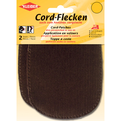 KLEIBER Cord-Flecken, 135 x 100 mm, braun